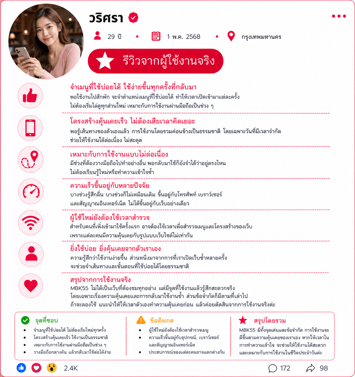 วริศรา อายุ 29 ปี